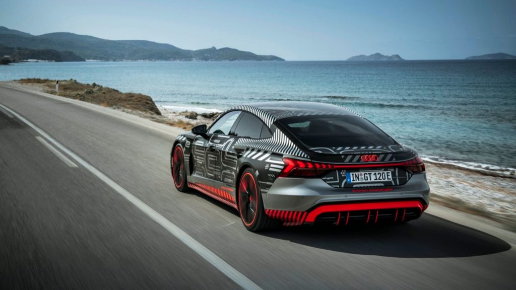 Audi e-tron GT on the road